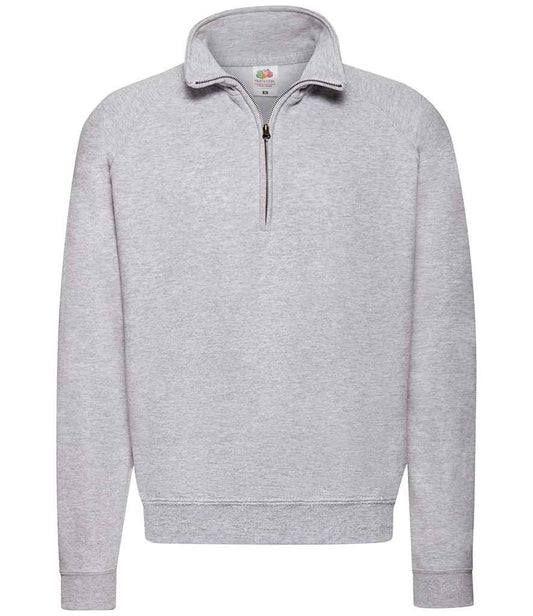 Fruit of the Loom Classic Zip Neck Sweatshirt - Heather Grey (SS17)