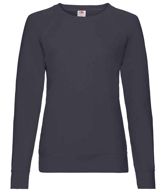 Fruit of the Loom Lady Fit Lightweight Raglan Sweatshirt - Deep Navy (SS180)