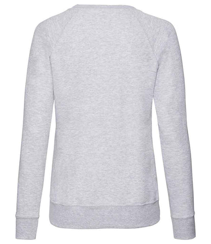 Fruit of the Loom Lady Fit Lightweight Raglan Sweatshirt - Heather Grey (SS180)