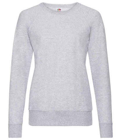 Fruit of the Loom Lady Fit Lightweight Raglan Sweatshirt - Heather Grey (SS180)