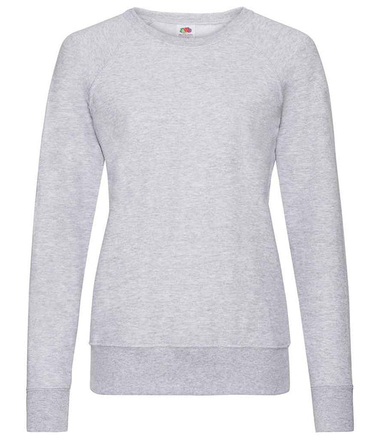 Fruit of the Loom Lady Fit Lightweight Raglan Sweatshirt - Heather Grey (SS180)