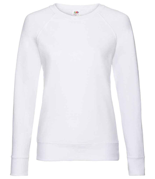 Fruit of the Loom Lady Fit Lightweight Raglan Sweatshirt - White (SS180)