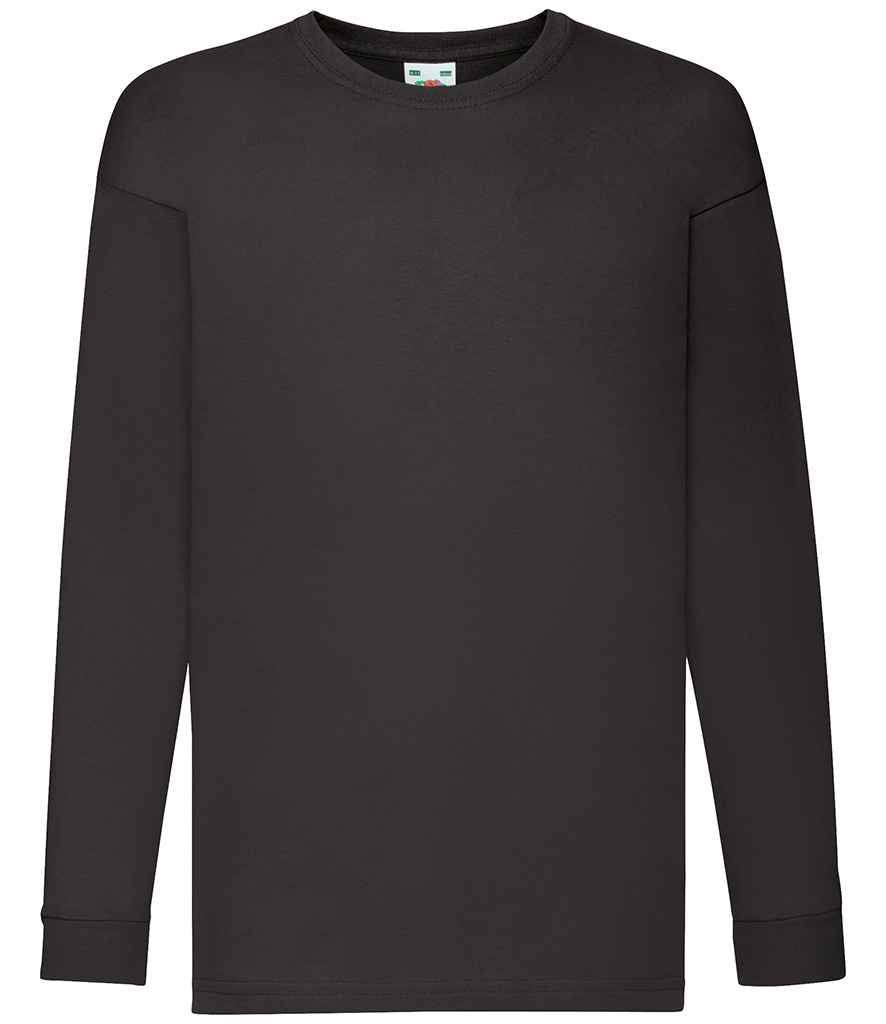 Fruit of the Loom Kids Long Sleeve Value T-Shirt - Black (SS21B)