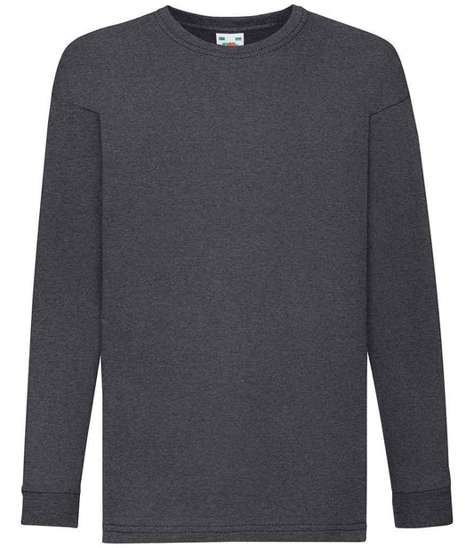 Fruit of the Loom Kids Long Sleeve Value T-Shirt - Dark Heather (SS21B)
