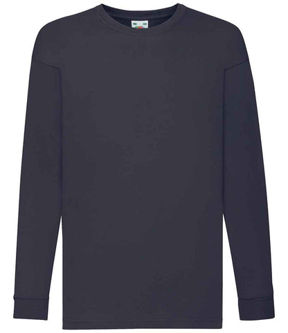 Fruit of the Loom Kids Long Sleeve Value T-Shirt - Deep Navy (SS21B)