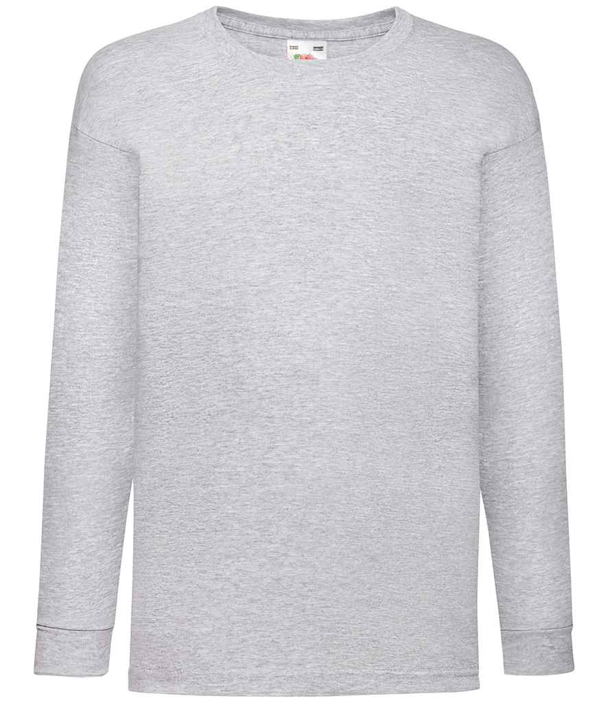 Fruit of the Loom Kids Long Sleeve Value T-Shirt - Heather Grey (SS21B)