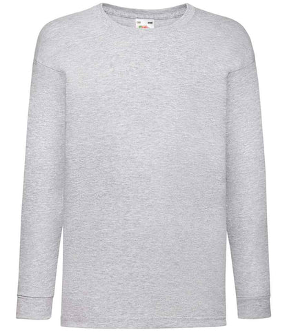 Fruit of the Loom Kids Long Sleeve Value T-Shirt - Heather Grey (SS21B)