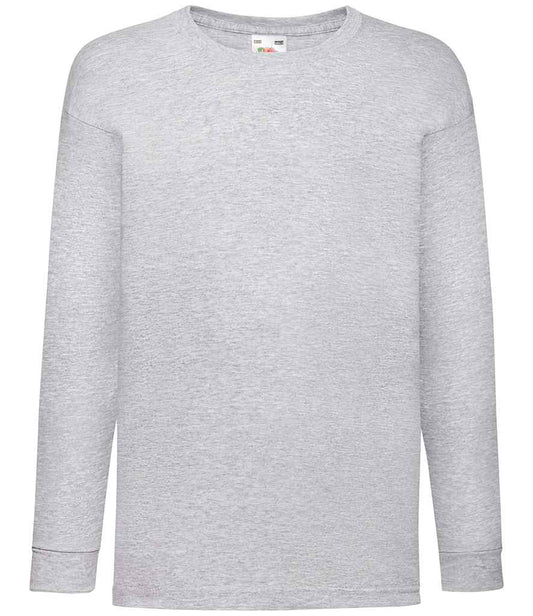 Fruit of the Loom Kids Long Sleeve Value T-Shirt - Heather Grey (SS21B)
