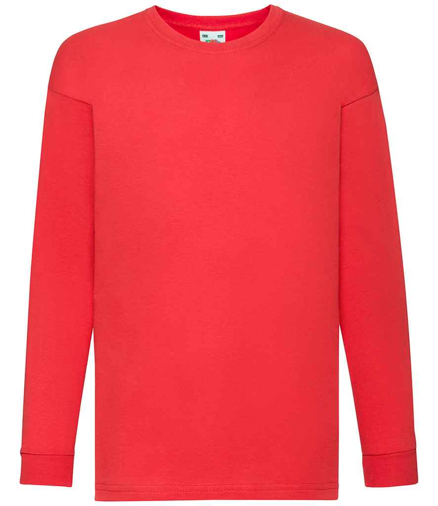 Fruit of the Loom Kids Long Sleeve Value T-Shirt - Red (SS21B)