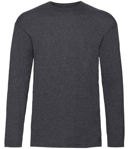 Fruit of the Loom Long Sleeve Value T-Shirt - Dark Heather (SS21)