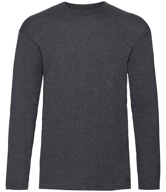 Fruit of the Loom Long Sleeve Value T-Shirt - Dark Heather (SS21)