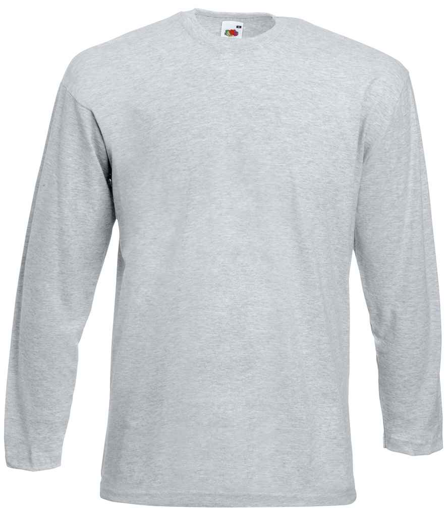 Fruit of the Loom Long Sleeve Value T-Shirt - Heather Grey (SS21)