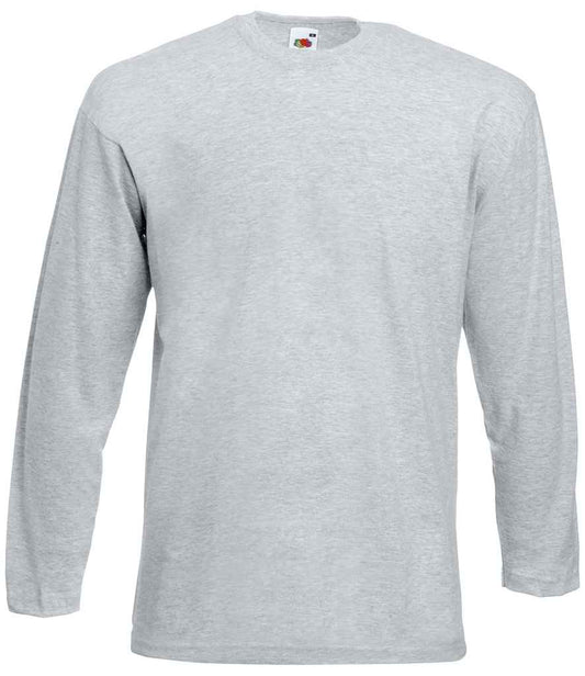 Fruit of the Loom Long Sleeve Value T-Shirt - Heather Grey (SS21)