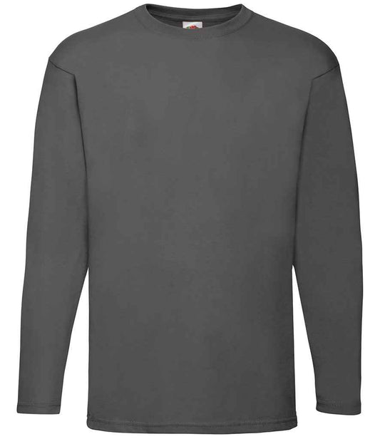 Fruit of the Loom Long Sleeve Value T-Shirt - Light Graphite (SS21)