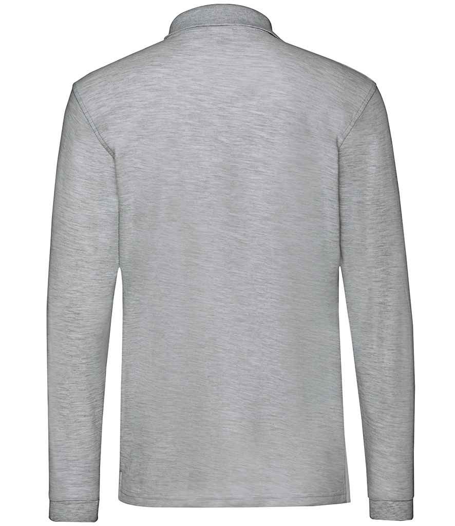 Fruit of the Loom Premium Long Sleeve Cotton Piqué Polo Shirt - Athletic Heather (SS24)