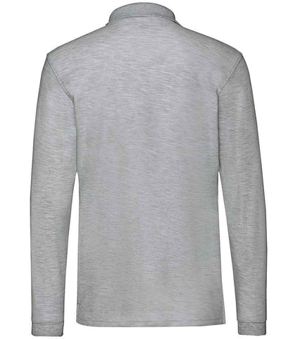 Fruit of the Loom Premium Long Sleeve Cotton Piqué Polo Shirt - Athletic Heather (SS24)