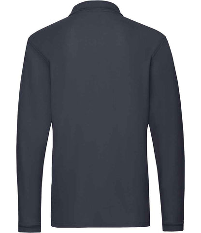 Fruit of the Loom Premium Long Sleeve Cotton Piqué Polo Shirt - Deep Navy (SS24)