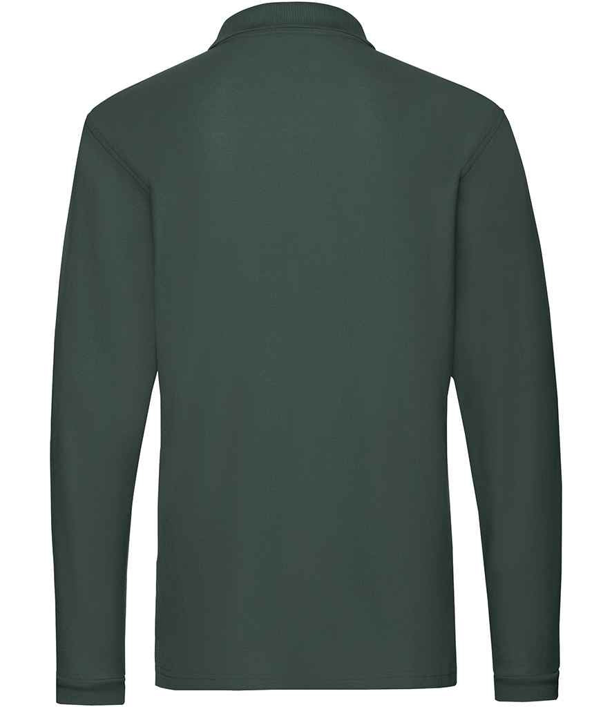 Fruit of the Loom Premium Long Sleeve Cotton Piqué Polo Shirt - Forest Green (SS24)
