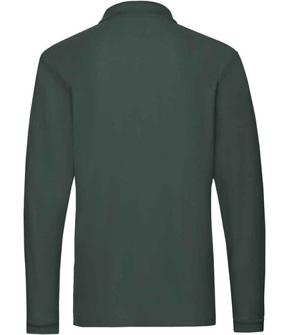 Fruit of the Loom Premium Long Sleeve Cotton Piqué Polo Shirt - Forest Green (SS24)
