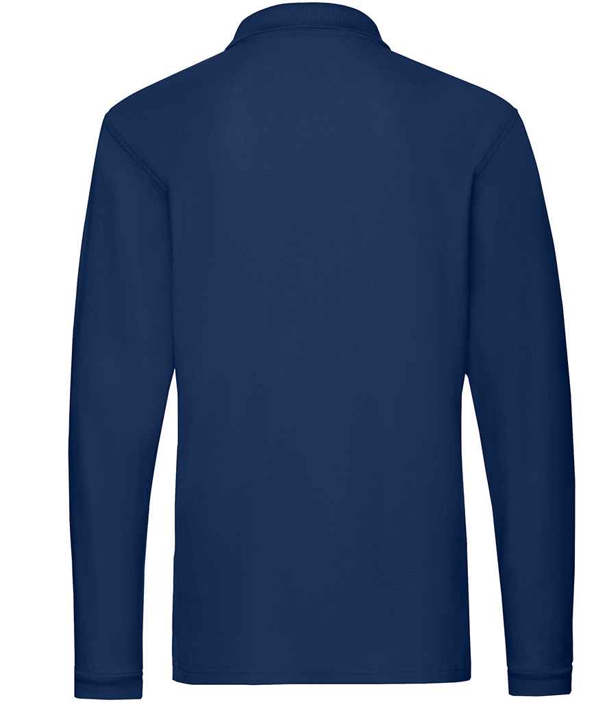 Fruit of the Loom Premium Long Sleeve Cotton Piqué Polo Shirt - Navy (SS24)