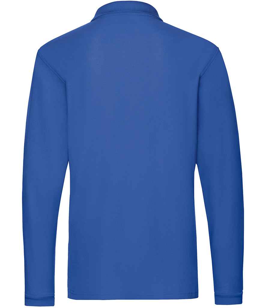 Fruit of the Loom Premium Long Sleeve Cotton Piqué Polo Shirt - Royal Blue (SS24)