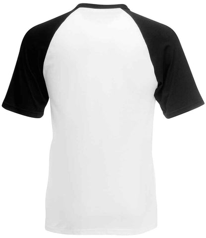Fruit of the Loom Contrast Baseball T-Shirt - White/Black (SS31)