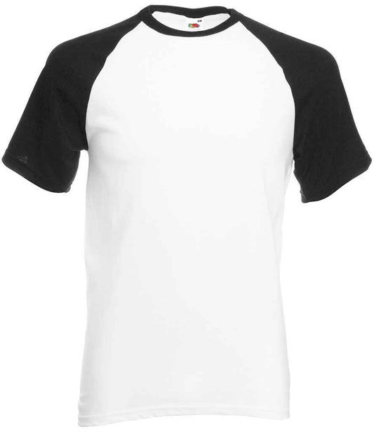Fruit of the Loom Contrast Baseball T-Shirt - White/Black (SS31)