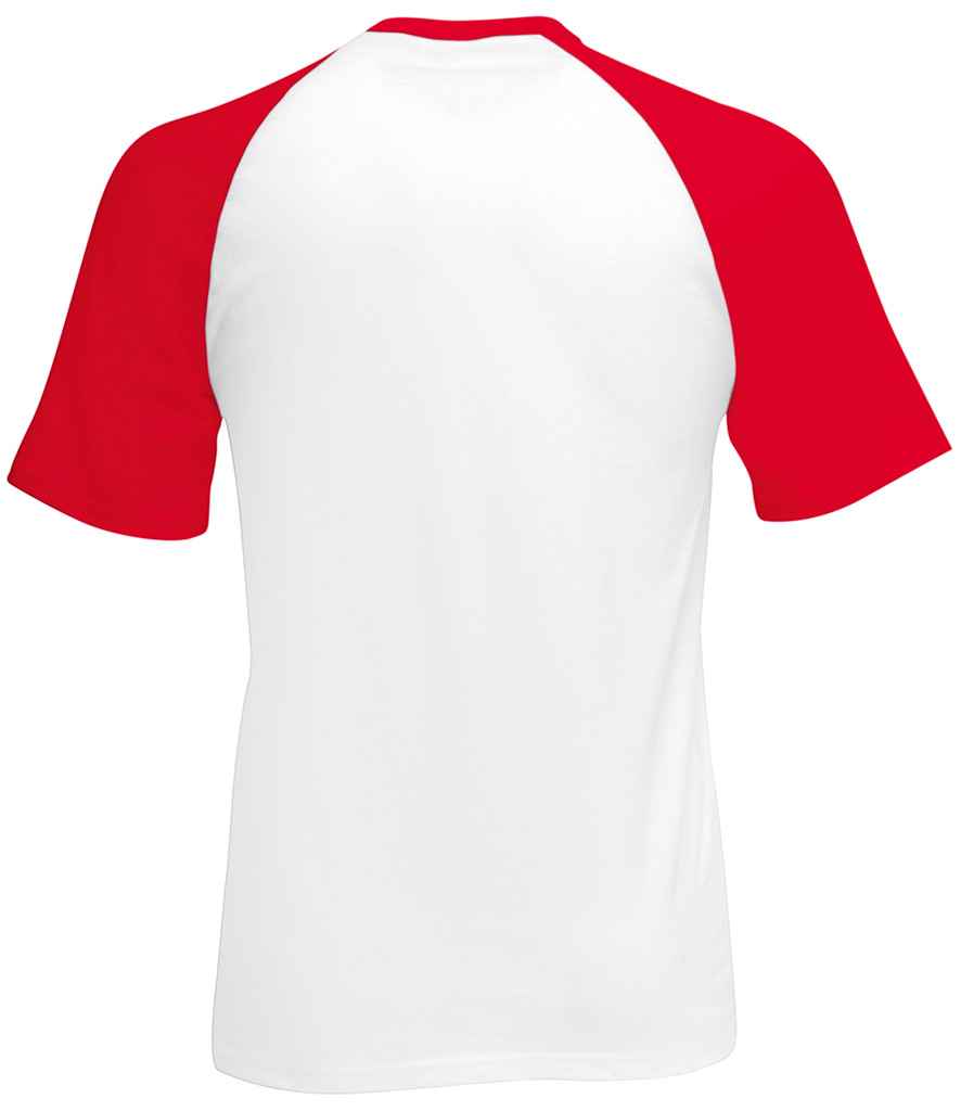 Fruit of the Loom Contrast Baseball T-Shirt - White/Red (SS31)