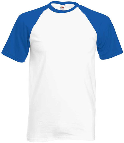 Fruit of the Loom Contrast Baseball T-Shirt - White/Royal Blue (SS31)