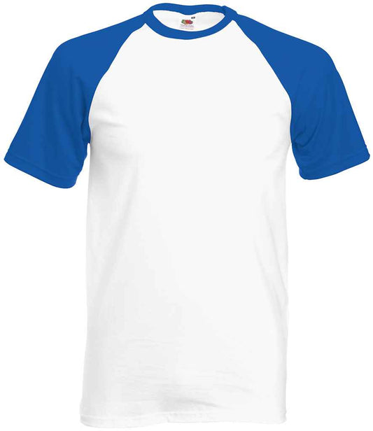 Fruit of the Loom Contrast Baseball T-Shirt - White/Royal Blue (SS31)