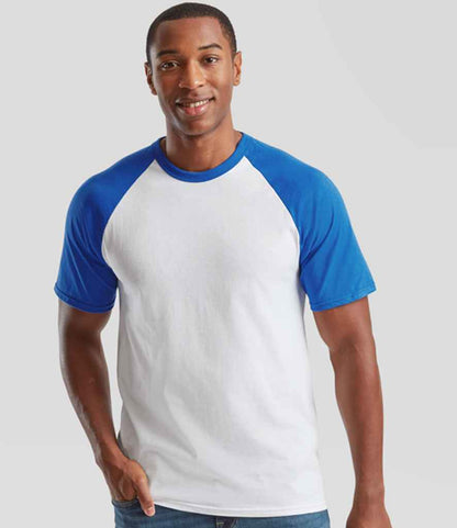 Fruit of the Loom Contrast Baseball T-Shirt - White/Royal Blue (SS31)
