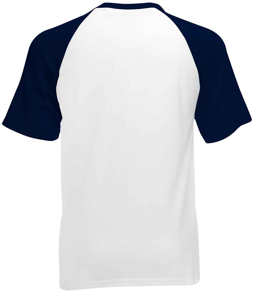 Fruit of the Loom Contrast Baseball T-Shirt - White/Deep Navy (SS31)