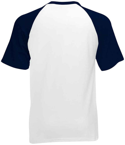 Fruit of the Loom Contrast Baseball T-Shirt - White/Deep Navy (SS31)
