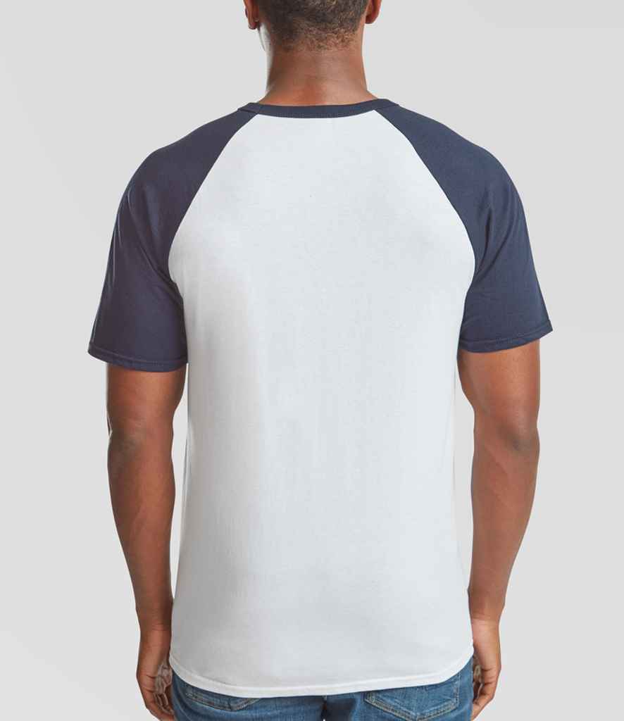 Fruit of the Loom Contrast Baseball T-Shirt - White/Deep Navy (SS31)
