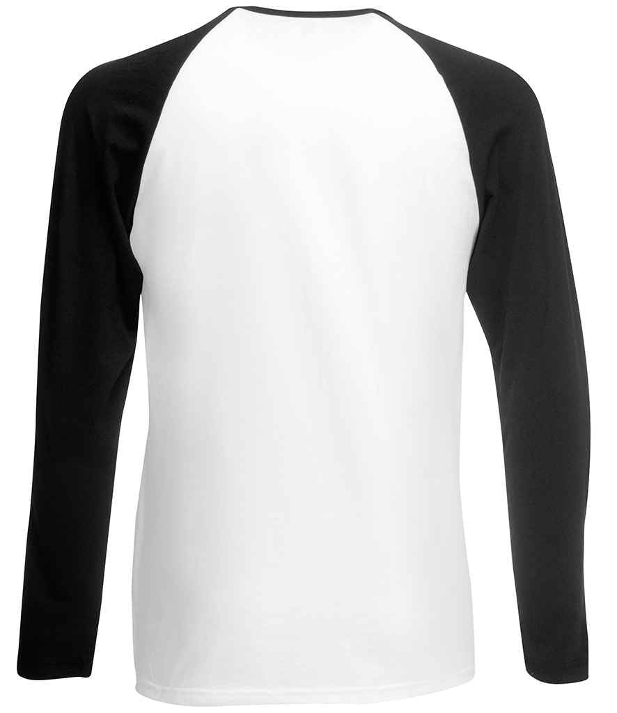 Fruit of the Loom Contrast Long Sleeve Baseball T-Shirt - White/Black (SS32)