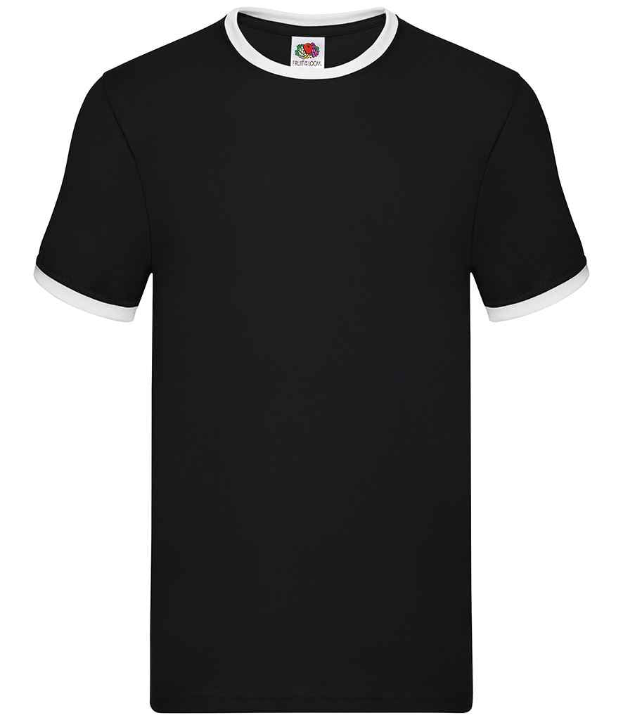 Fruit of the Loom Contrast Ringer T-Shirt - Black/White (SS34)