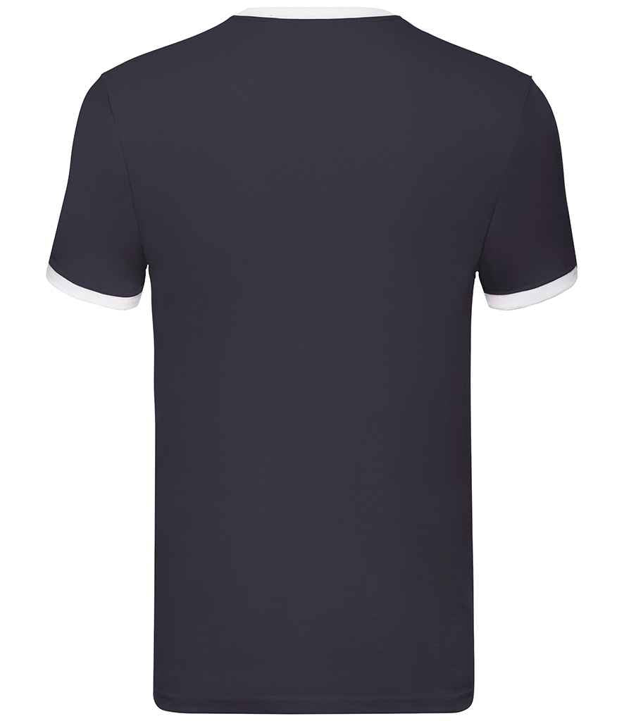 Fruit of the Loom Contrast Ringer T-Shirt - Navy/White (SS34)