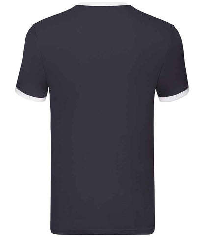 Fruit of the Loom Contrast Ringer T-Shirt - Navy/White (SS34)