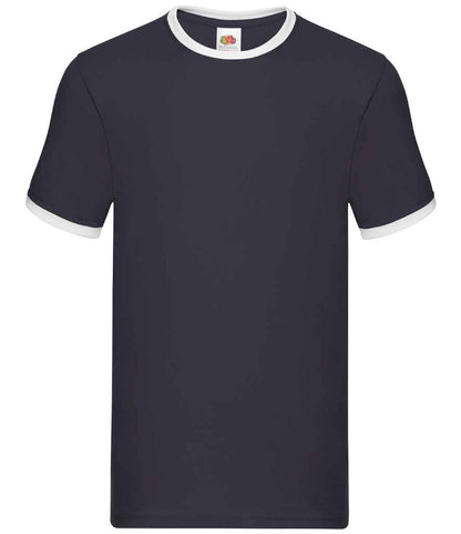 Fruit of the Loom Contrast Ringer T-Shirt - Navy/White (SS34)
