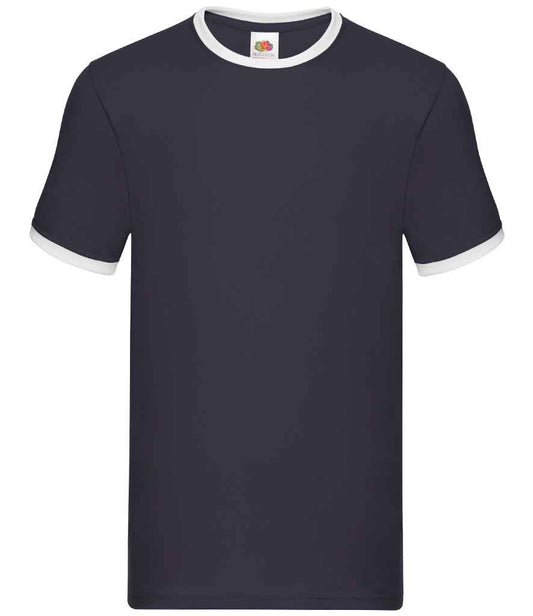 Fruit of the Loom Contrast Ringer T-Shirt - Navy/White (SS34)