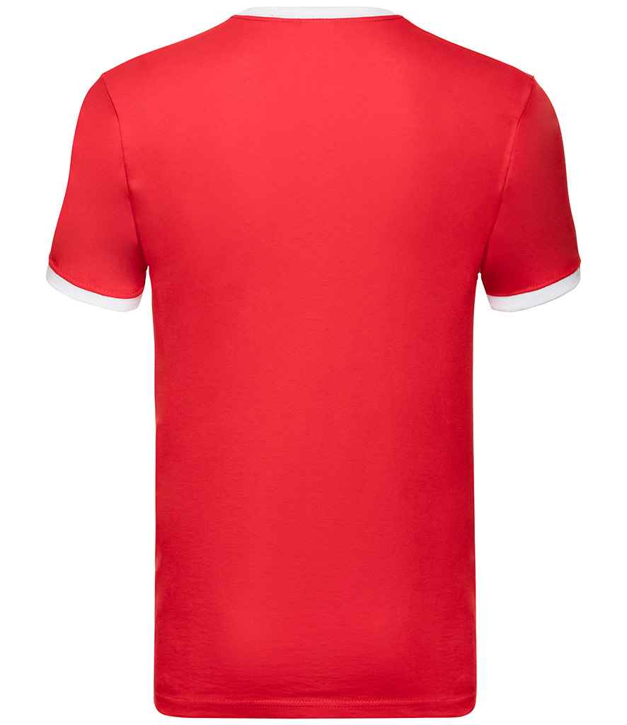 Fruit of the Loom Contrast Ringer T-Shirt - Red/White (SS34)