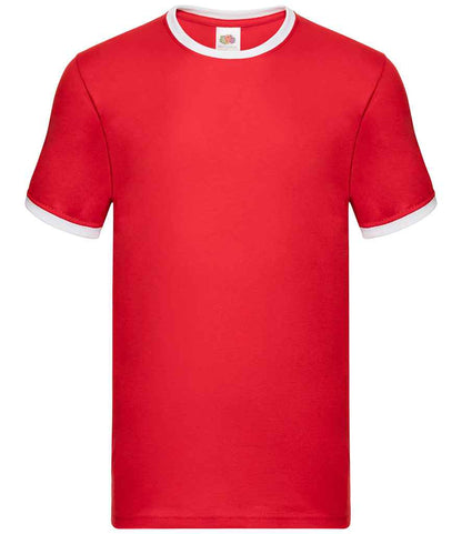 Fruit of the Loom Contrast Ringer T-Shirt - Red/White (SS34)