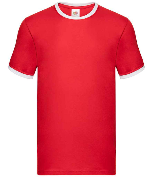 Fruit of the Loom Contrast Ringer T-Shirt - Red/White (SS34)
