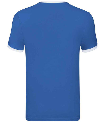 Fruit of the Loom Contrast Ringer T-Shirt - Royal Blue/White (SS34)