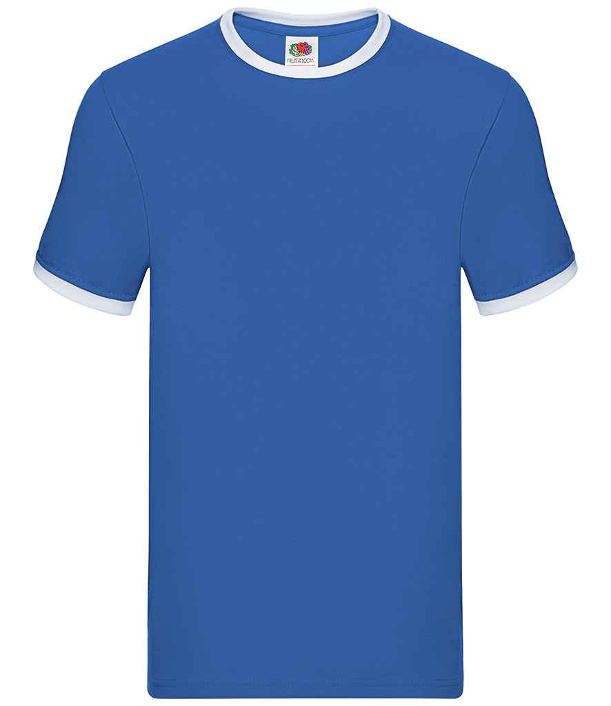 Fruit of the Loom Contrast Ringer T-Shirt - Royal Blue/White (SS34)