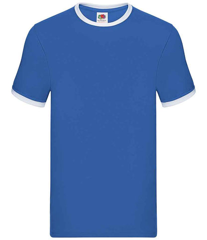 Fruit of the Loom Contrast Ringer T-Shirt - Royal Blue/White (SS34)