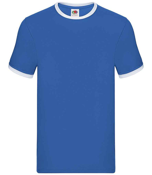 Fruit of the Loom Contrast Ringer T-Shirt - Royal Blue/White (SS34)