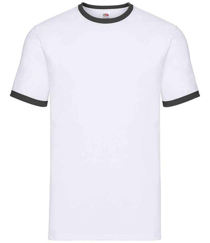Fruit of the Loom Contrast Ringer T-Shirt - White/Black (SS34)