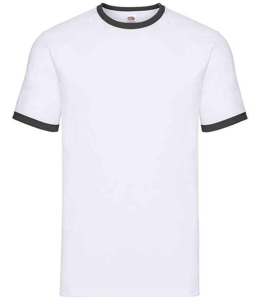 Fruit of the Loom Contrast Ringer T-Shirt - White/Black (SS34)