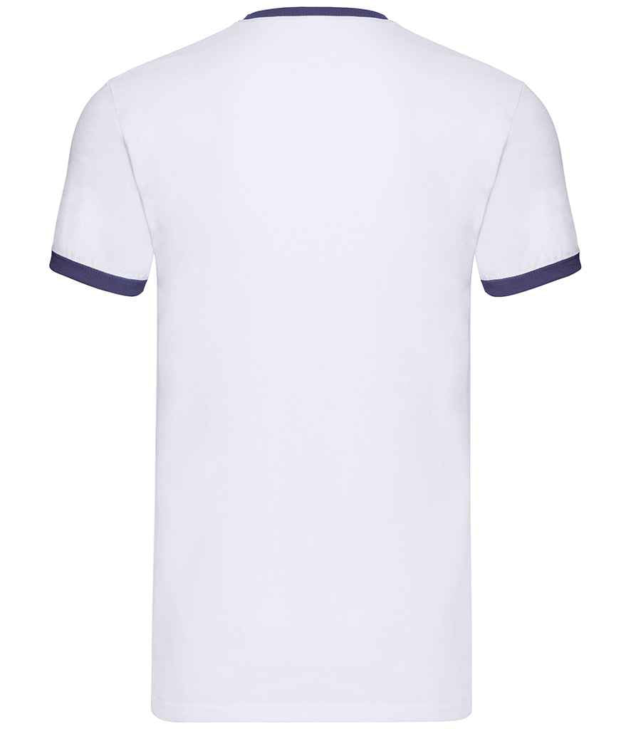 Fruit of the Loom Contrast Ringer T-Shirt - White/Navy (SS34)